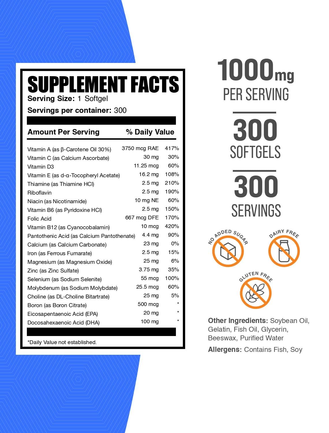 BulkSupplements close-up de softgel mostrando textura lisa y fácil ingestión