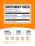 BulkSupplements cápsulas NAC en mano, dosis práctica para uso diario