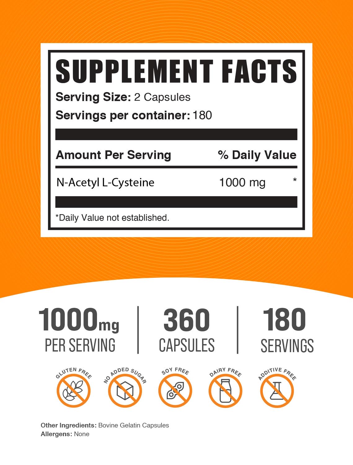 BulkSupplements primer plano de cápsulas NAC mostrando textura y tamaño para fácil ingestión
