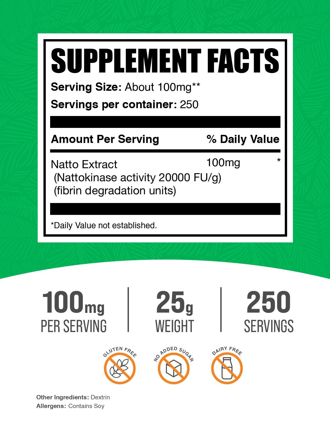 BulkSupplements textura del polvo fino de nattokinasa mostrando facilidad de mezcla