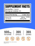 BulkSupplements primer plano de cápsula de Niacin mostrando textura y forma