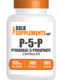 BulkSupplements frasco P5P frente mostrando conteo y formato, confianza en calidad