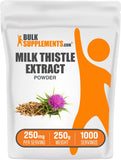 BulkSupplements envase frontal del extracto de cardo mariano mostrando etiqueta y cantidad