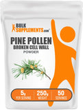 BulkSupplements frasco frontal del polen de pino, presentación clara y confianza