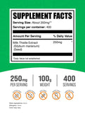 BulkSupplements polvo de cardo mariano en primer plano, textura fina para mezclar fácilmente