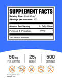 BulkSupplements polvo de pyridoxal-5-phosphate en cucharilla enfatizando pureza