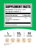 BulkSupplements resveratrol en polvo textura fina para disolución rápida