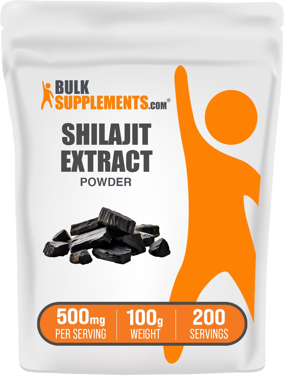 BulkSupplements envase frontal de Shilajit mostrando presentación y tamaño
