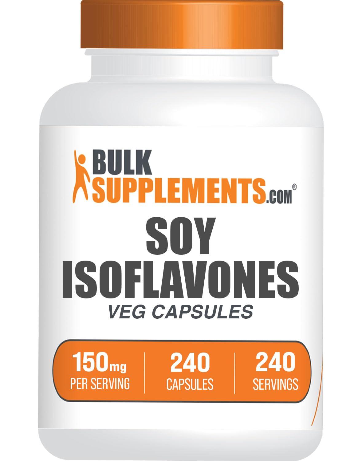 BulkSupplements vista frontal del frasco con etiqueta clara y beneficios