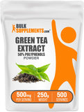 BulkSupplements envase frontal del extracto de té verde, presentación clara y profesional