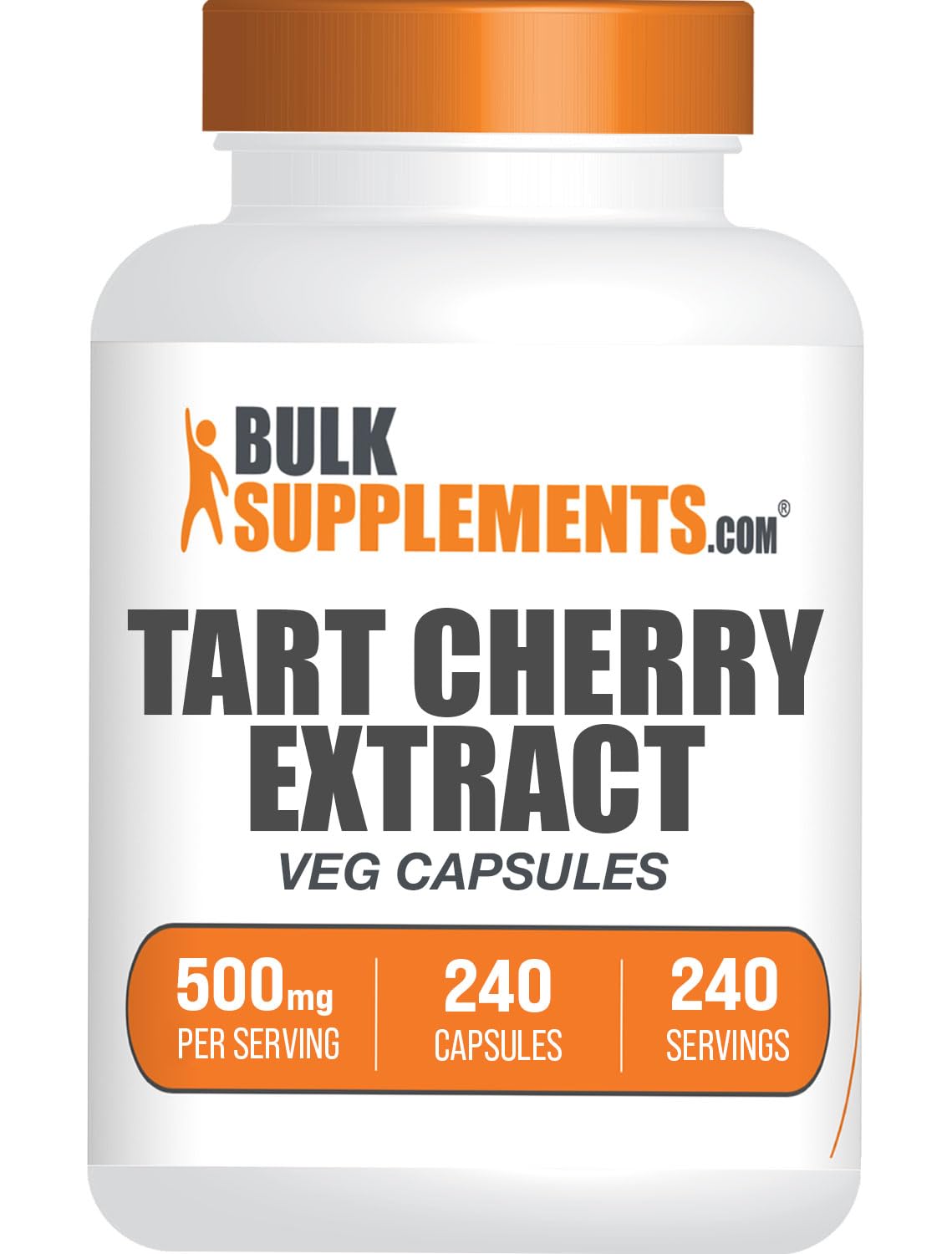 BulkSupplements vista frontal del envase mostrando 240 cápsulas, conveniencia y claridad
