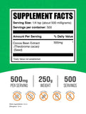 BulkSupplements textura en polvo de cacao en primer plano, fácil mezcla y uso