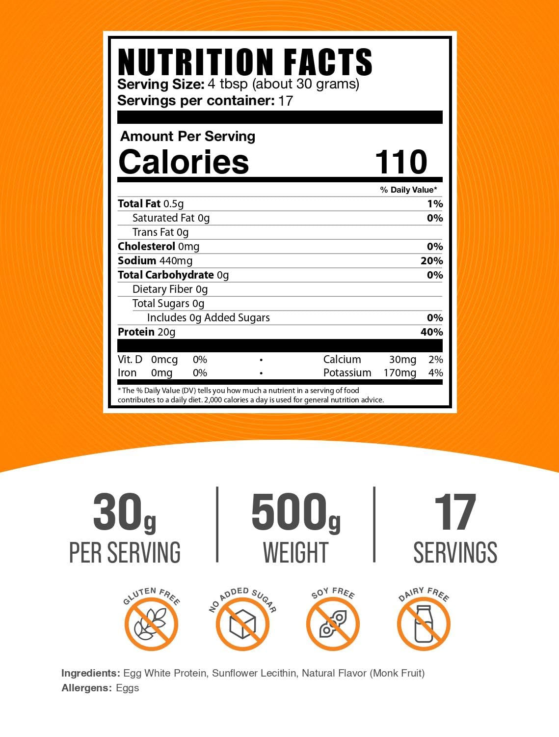 BulkSupplements textura del polvo de clara de huevo en primer plano, mezcla sin grumos para batidos