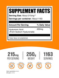 BulkSupplements polvo fino de ácido hialurónico, textura que facilita mezcla rápida