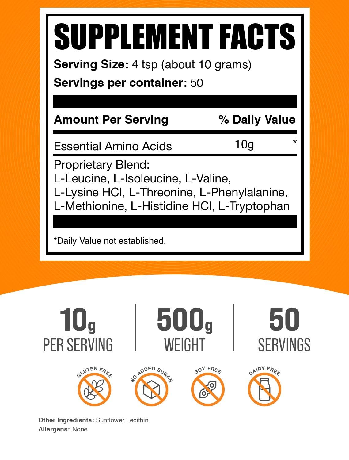 BulkSupplements textura del polvo sin sabor para mezclas fáciles
