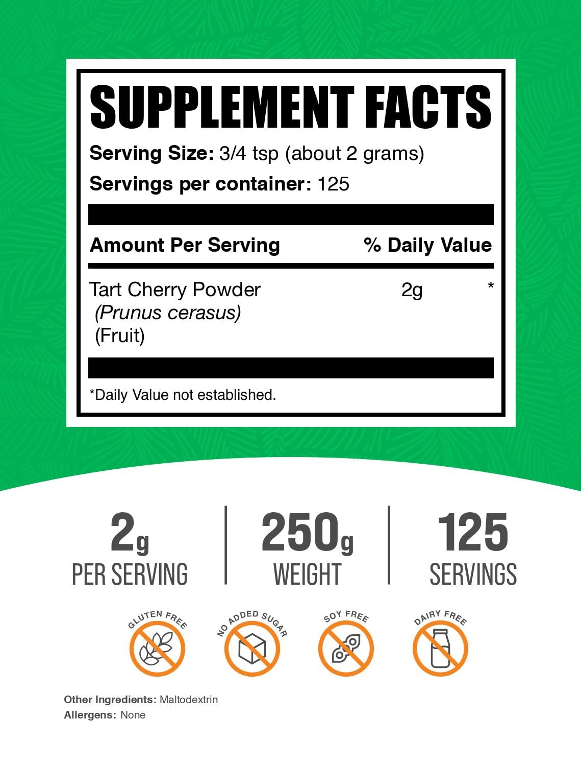 BulkSupplements textura del polvo de tart cherry, fácil de mezclar