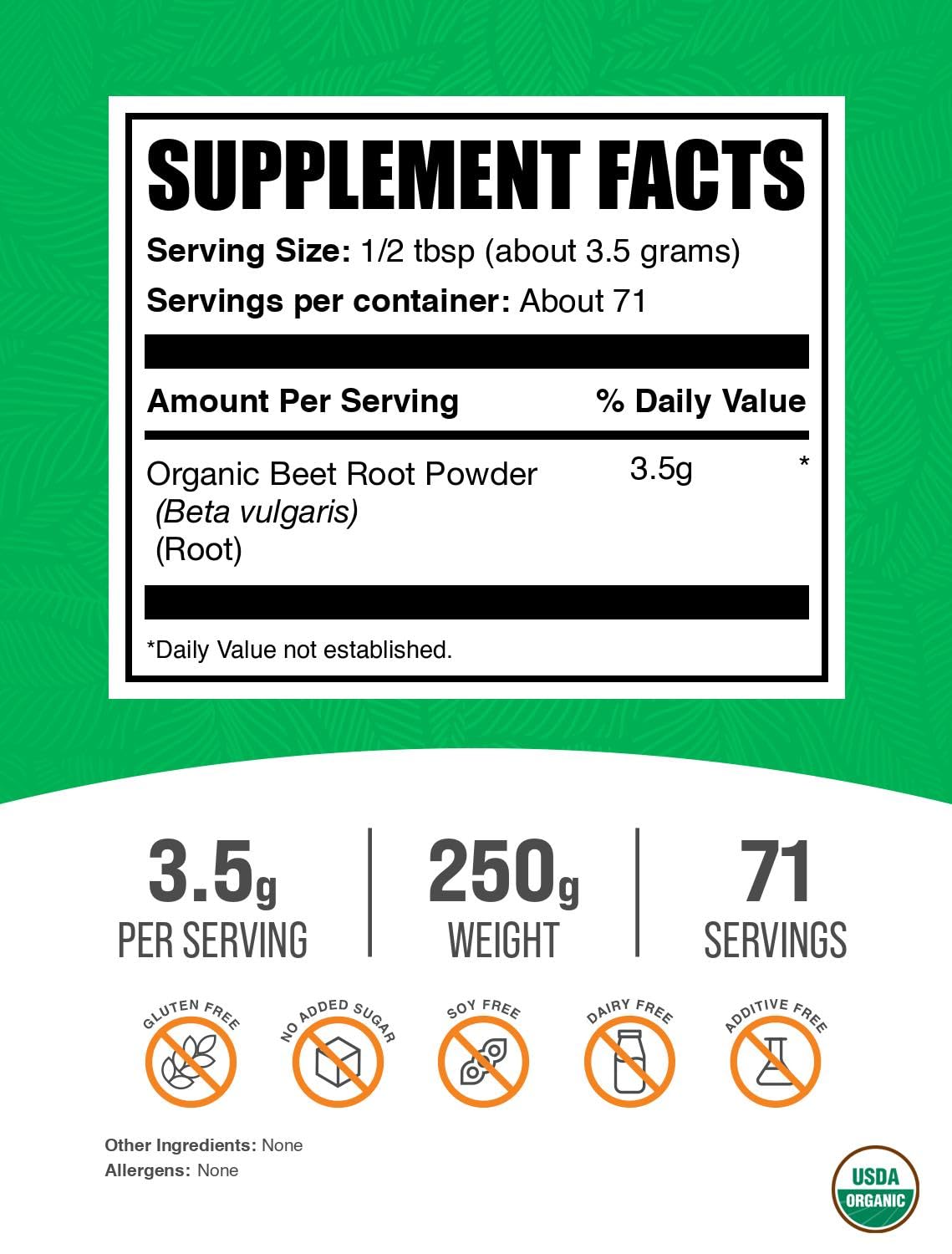 BulkSupplements polvo de remolacha vista de textura fina y fácil mezcla