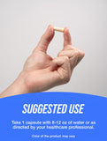 BulkSupplements cápsula junto a una regla para referencia de tamaño