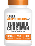 Imagen del envase frontal BulkSupplements Turmeric con etiqueta clara y beneficios visibles