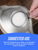 BulkSupplements cuchara y balanza con polvo D3 para medir dosis con precisión