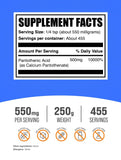 BulkSupplements textura del polvo de vitamina B5, fácil disolución y mezcla