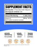 BulkSupplements polvo de vitamina E enfoque en textura fina y pureza