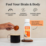 Bulletproof bote vertido en café crema para energía matutina