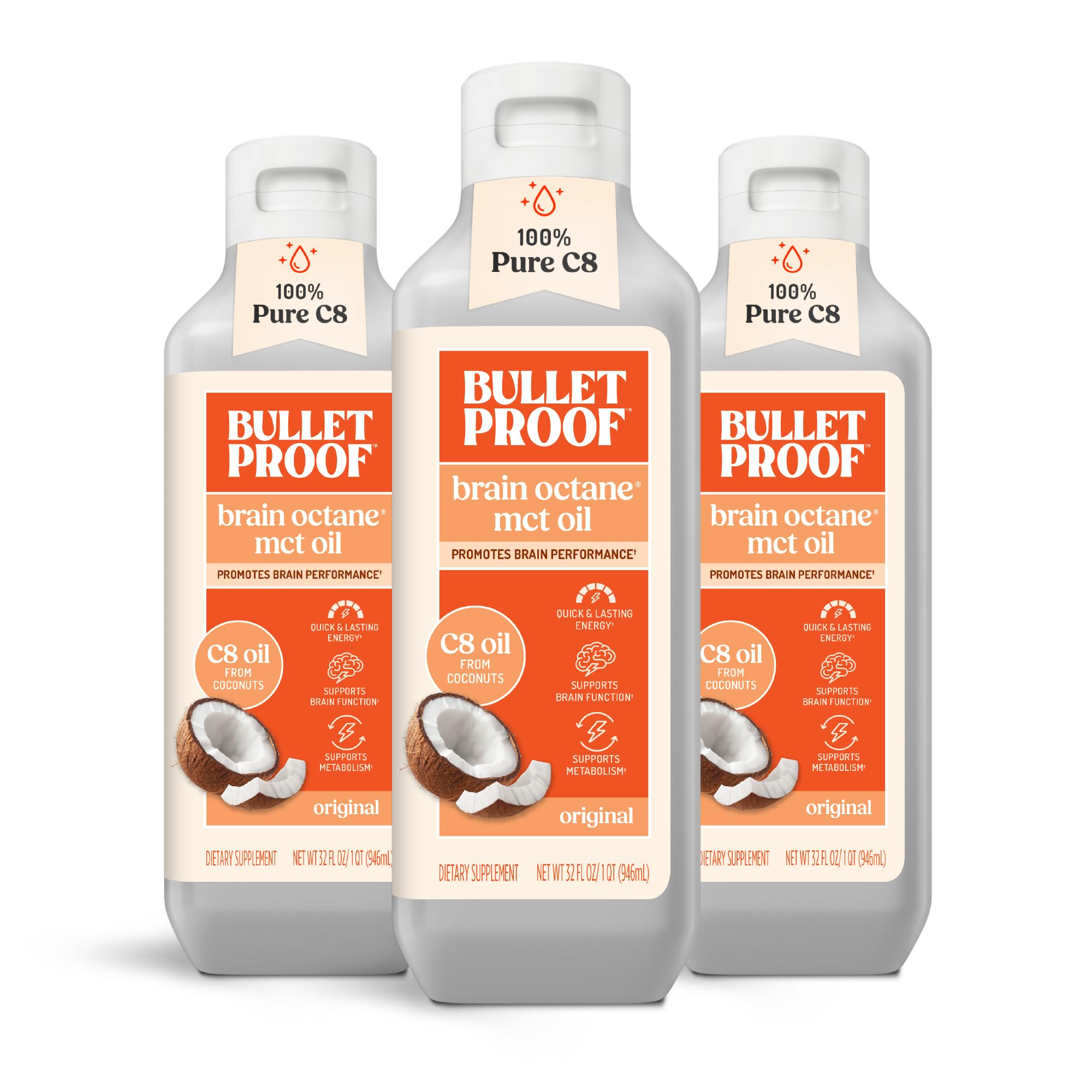 Bulletproof frontal del envase mostrando diseño y cantidad, claridad del producto