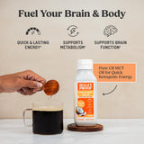 Bulletproof aceite MCT mezclado en café para energía rápida sin sabor