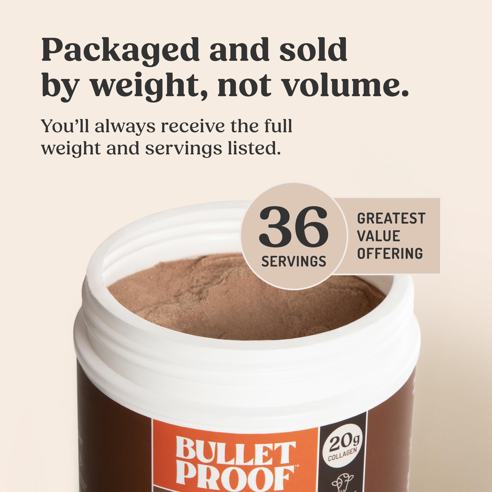 Bulletproof cacao y MCT mostrado como ingredientes funcionales