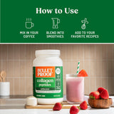 Bulletproof colágeno añadido a batido verde, aporte proteico conveniente