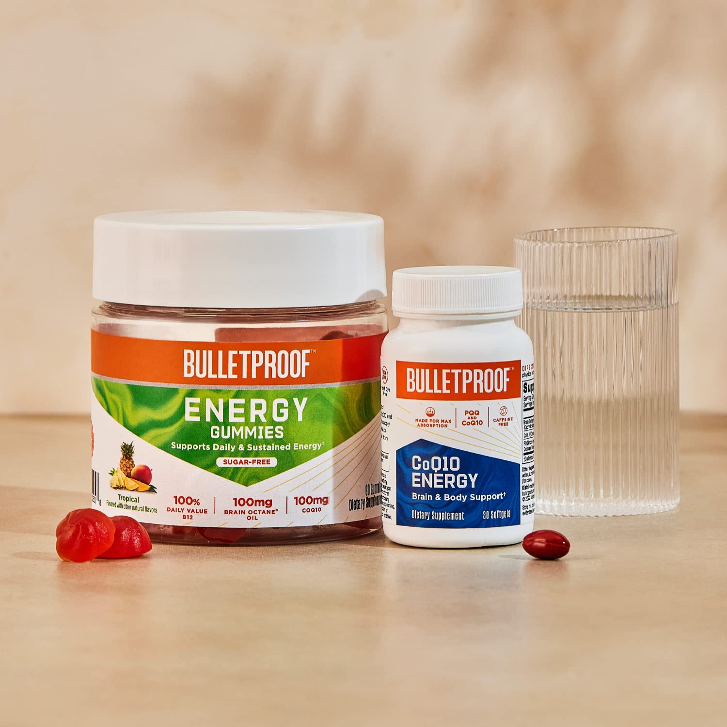 escena de desayuno con Bulletproof CoQ10 Energy integrando rutina saludable