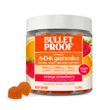 Bulletproof tarro frontal de gominolas A+D+K sin azúcar mostrando etiqueta