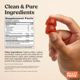 Bulletproof primer plano de textura de gomitas mostrando consistencia masticable
