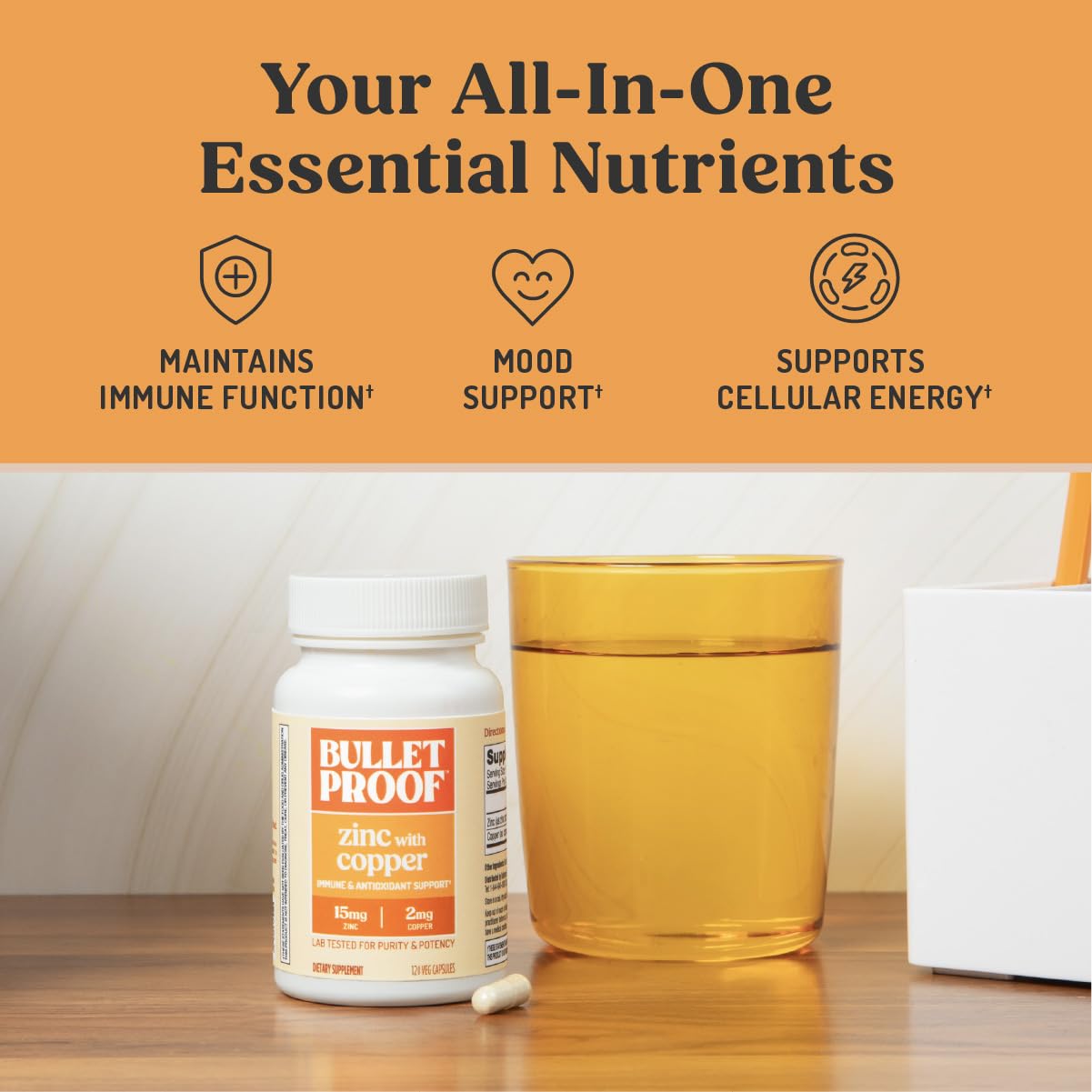Bulletproof etiqueta con ingredientes y dosis para verificar composición