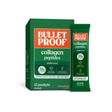 Bulletproof sobre frontal mostrando empaque y conveniencia