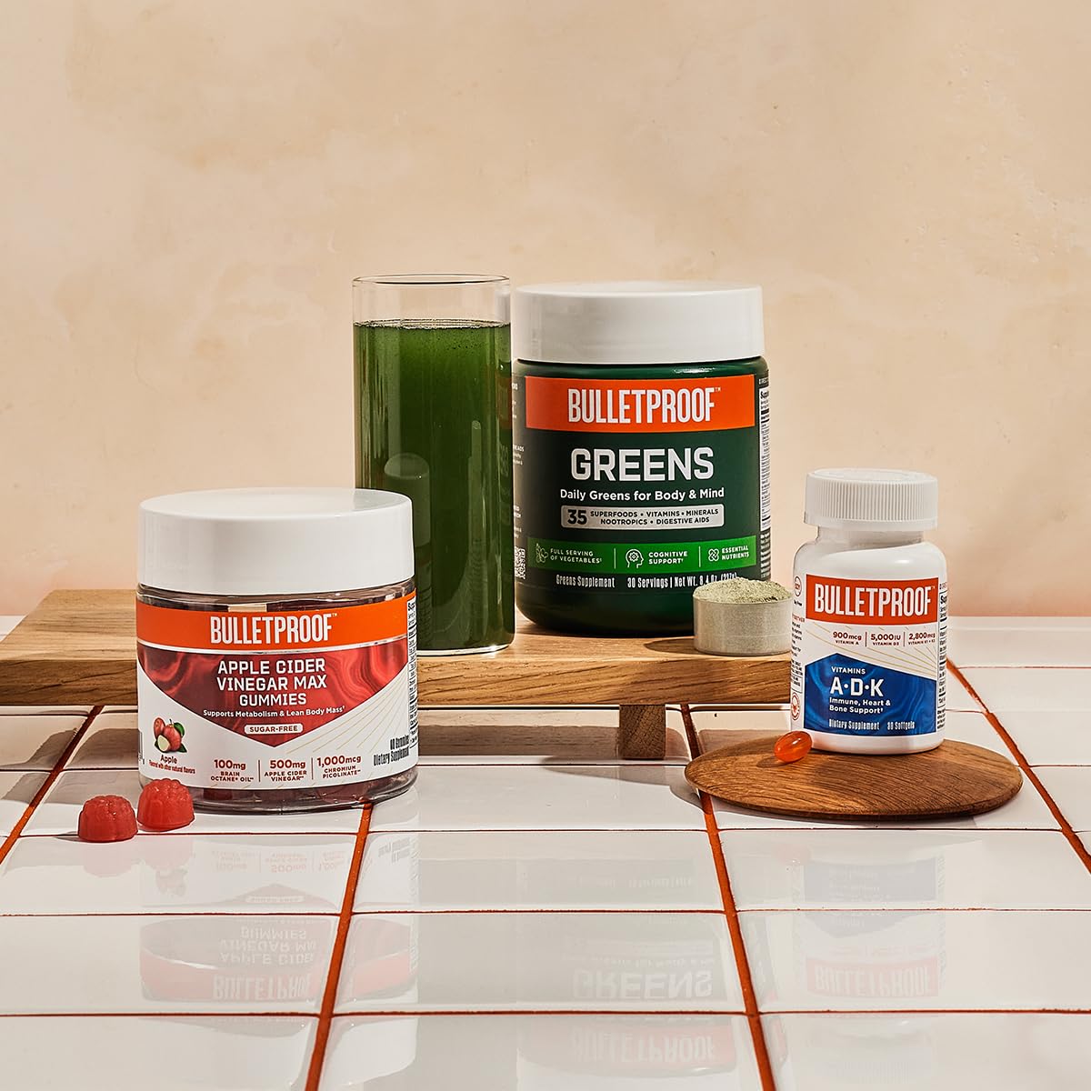 Etiqueta Bulletproof con lista de ingredientes y beneficios para la salud articular