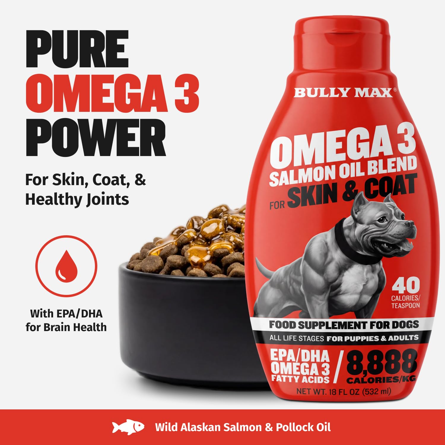 Bully Max aceite textura en superficie que destaca pureza y concentración