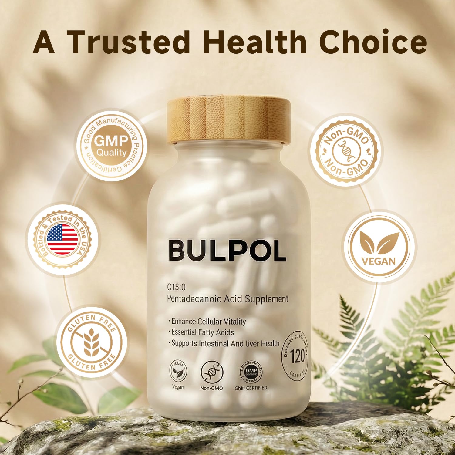 BULPOL etiqueta nutricional enfocada, muestra ingredientes y pureza