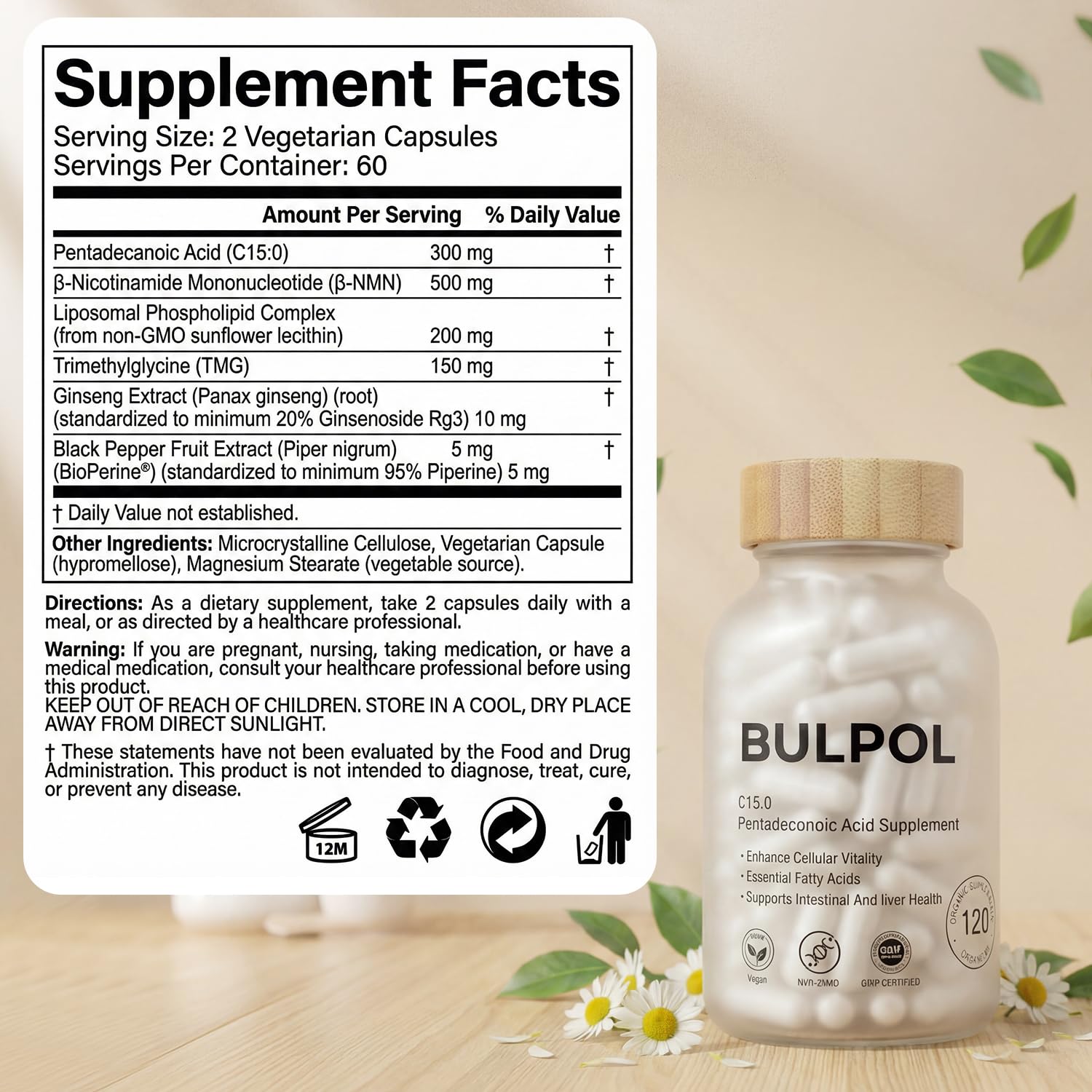 BULPOL primer plano de cápsula que revela textura y pureza visible