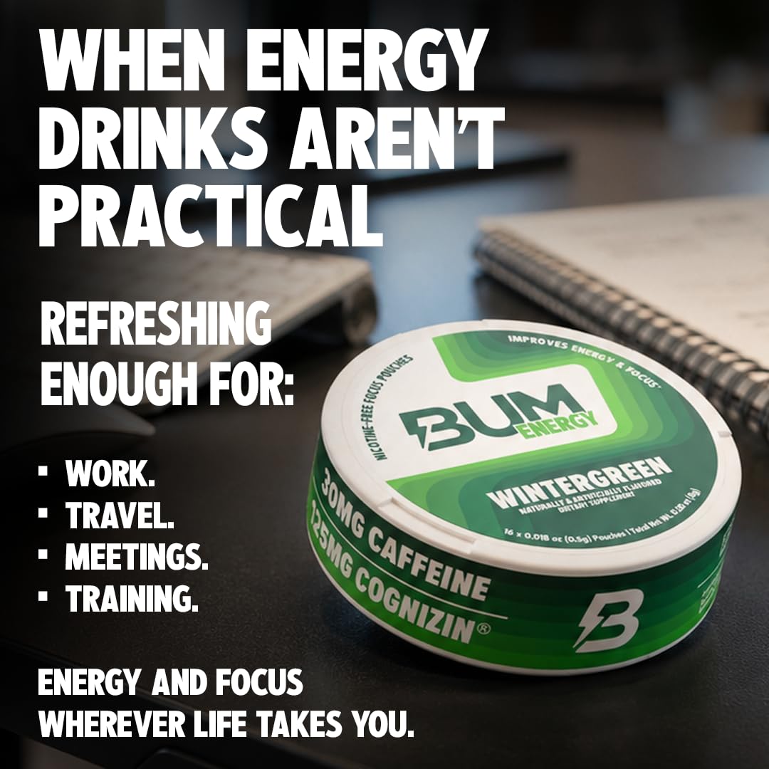Bum Energy en gimnasio antes de entrenar para enfoque y energía rápida
