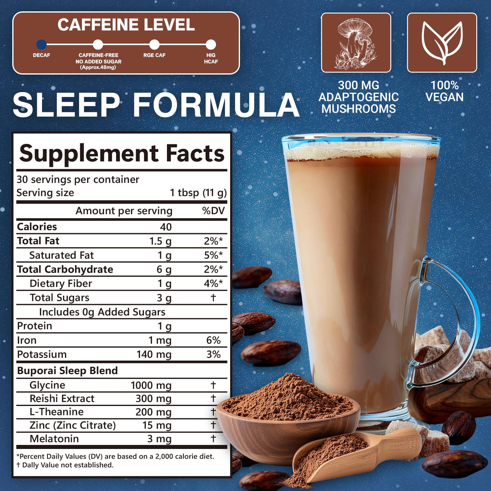 Buporai taza con bebida caliente lista para antes de dormir