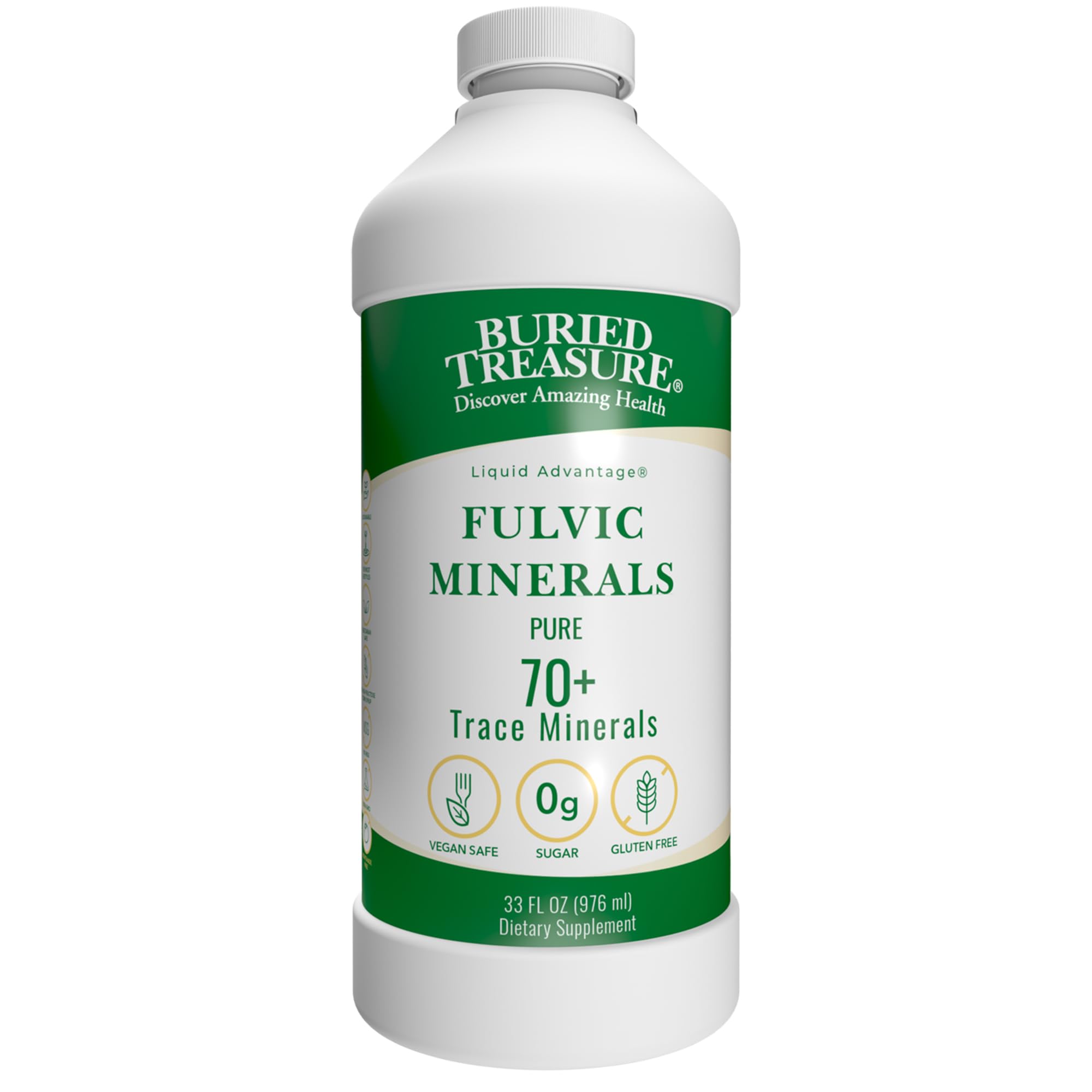 Buried Treasure envase frontal mostrando tamaño y claridad del producto