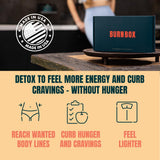 BURNBOX contenido desplegado con sobres, espumador y botella reutilizable