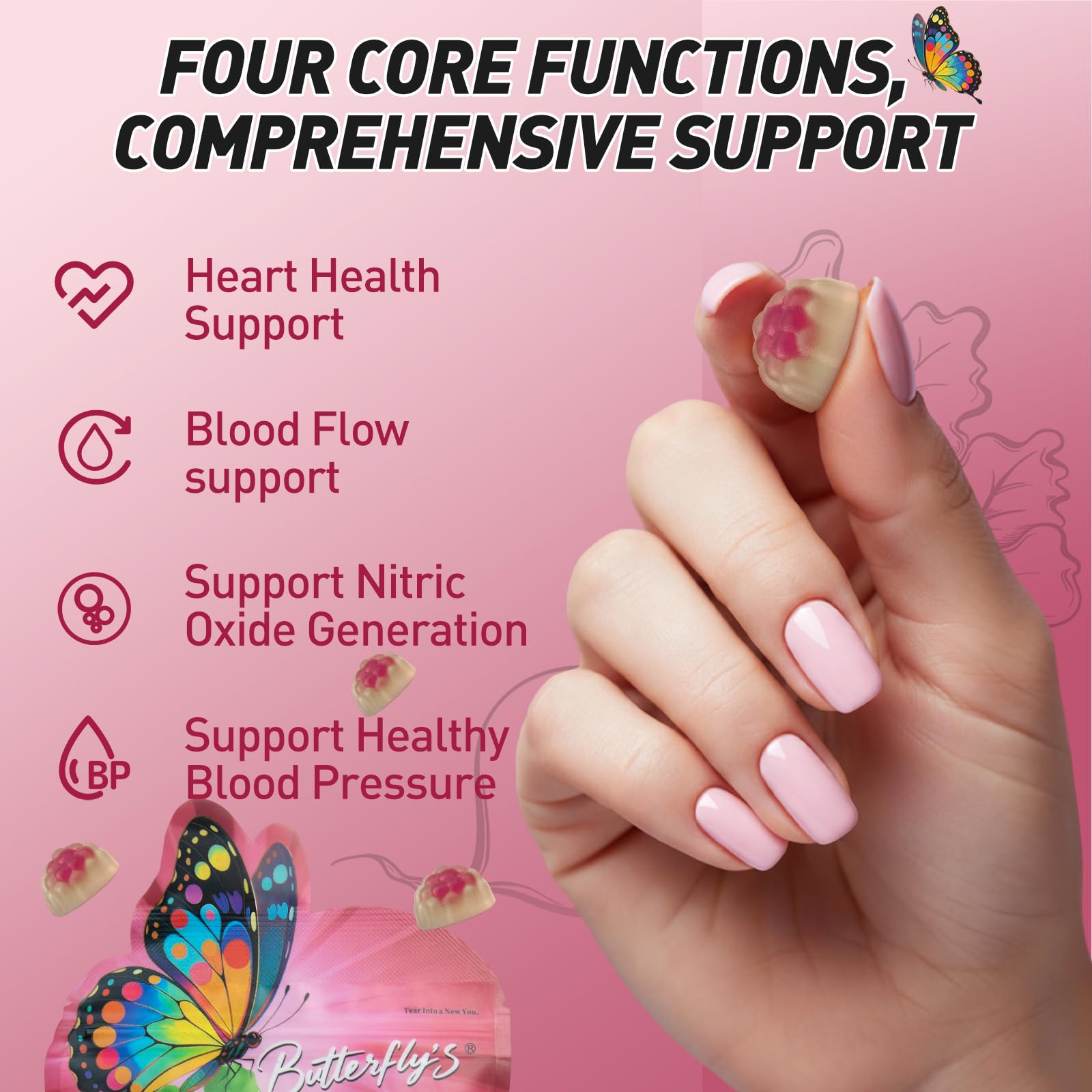BUTTERFLY'S TEAR etiqueta con ingredientes clave para transparencia