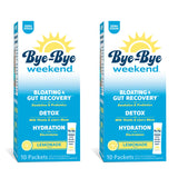 Bye-Bye Weekend envase delantero mostrando 20 sobres y beneficios