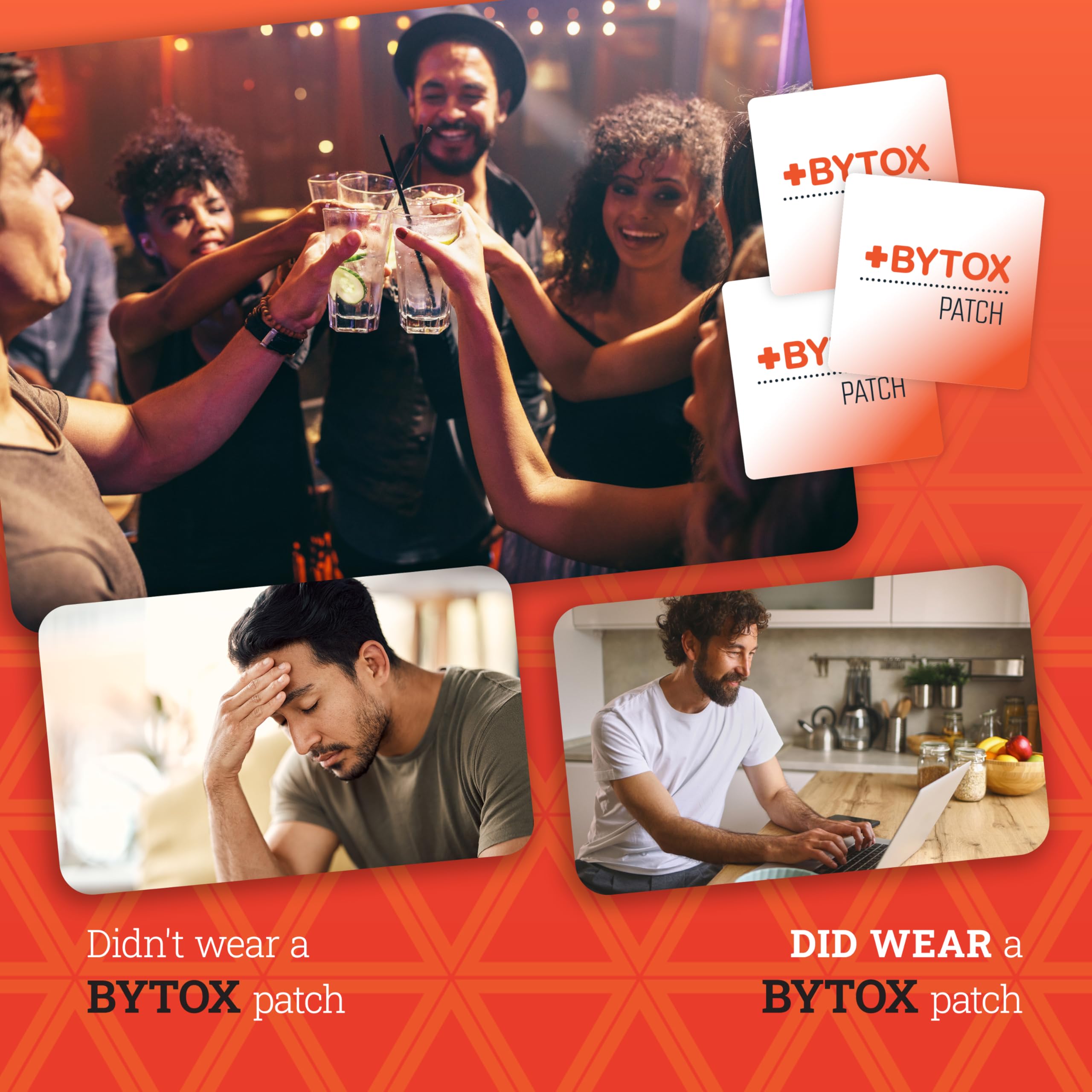 Bytox parche aplicado en brazo demostrando uso discreto y cómodo