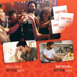 Bytox parche aplicado en brazo demostrando uso discreto y cómodo