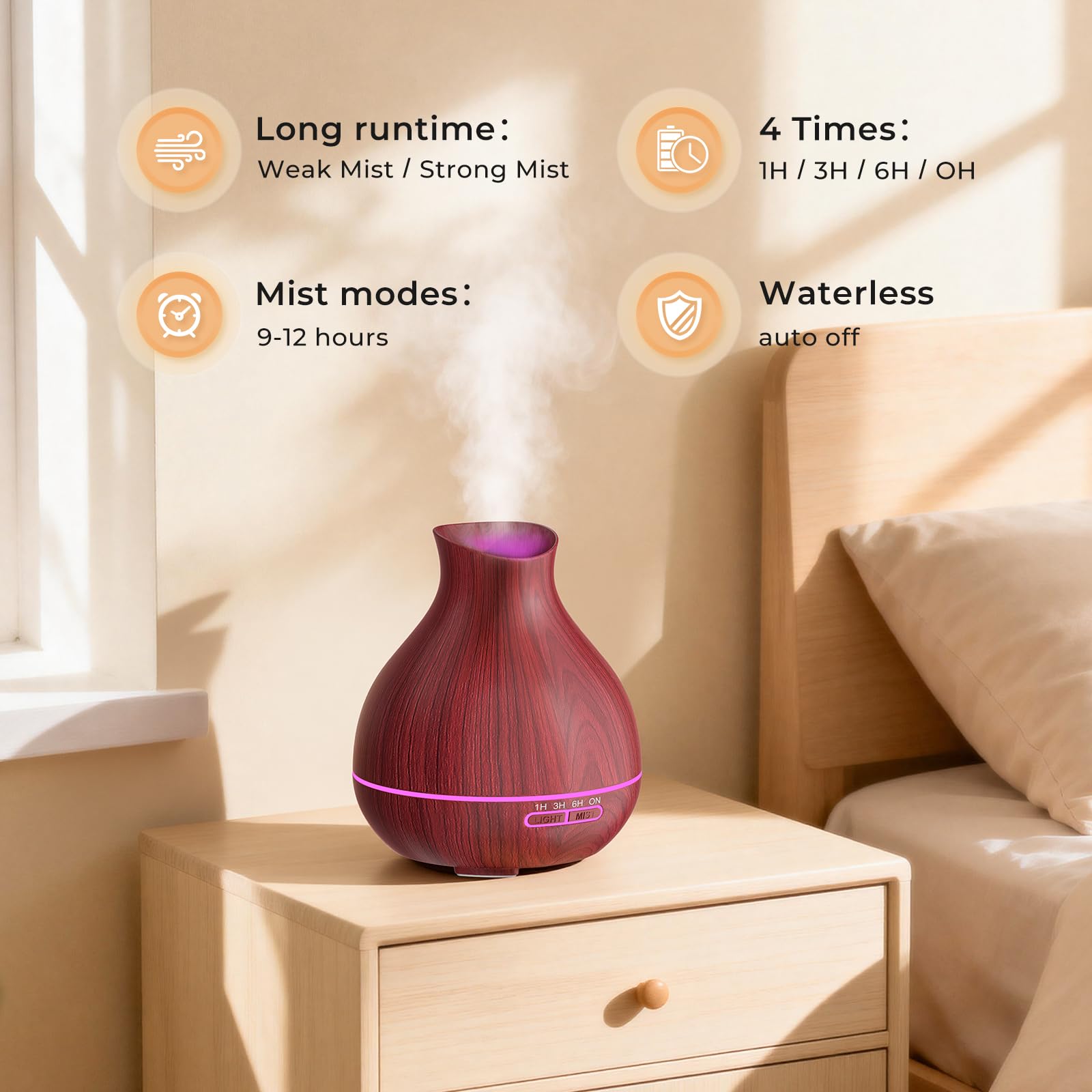 BZseed en dormitorio ambientado con luz tenue, mejora el confort y la relajación nocturna