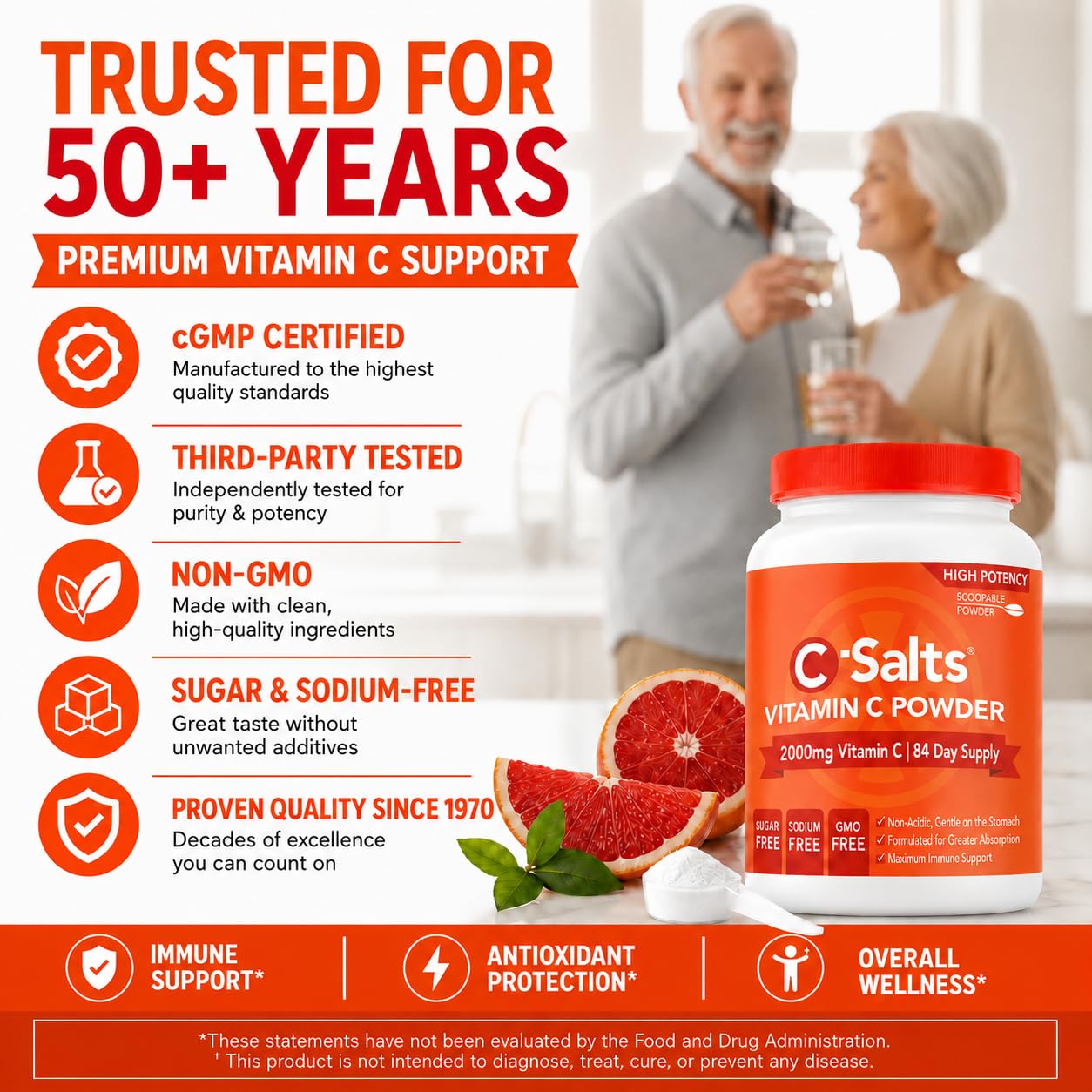 C-Salts cucharadita con porción de 4000 mg mostrando dosificación clara